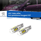 0 Luci posizione LED W5W Peugeot 107 2005-2014 W5W Tube W5W: Lampadine LED Tube 6000k (Coppia)
