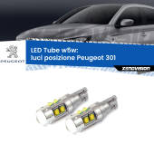 0 Luci posizione LED W5W Peugeot 301 senza luci diurne W5W Tube W5W: Lampadine LED Tube 6000k (Coppia)