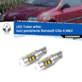 0 Luci posizione LED W5W Renault Clio II Mk2 1998-2004 W5W Tube W5W: Lampadine LED Tube 6000k (Coppia)