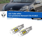 0 Luci posizione LED W5W Renault Clio III  2005-2011 W5W Tube W5W: Lampadine LED Tube 6000k (Coppia)