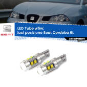 0 Luci posizione LED W5W Seat Cordoba 6L 2002-2009 W5W Tube W5W: Lampadine LED Tube 6000k (Coppia)