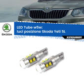 0 Luci posizione LED W5W Skoda Yeti 5L 2009-2013 W5W Tube W5W: Lampadine LED Tube 6000k (Coppia)