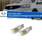 0 Luci posizione LED W5W Ssangyong Korando Mk2 1996-2006 W5W Tube W5W: Lampadine LED Tube 6000k (Coppia)