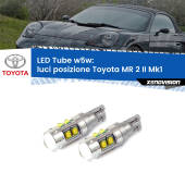 0 Luci posizione LED W5W Toyota MR 2 II Mk1 1989-2000 W5W Tube W5W: Lampadine LED Tube 6000k (Coppia)