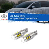 0 Luci posizione LED W5W Toyota Verso 2009-2018 W5W Tube W5W: Lampadine LED Tube 6000k (Coppia)