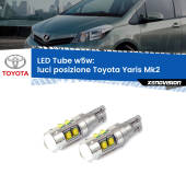 0 Luci posizione LED W5W Toyota Yaris Mk2 2005-2010 W5W Tube W5W: Lampadine LED Tube 6000k (Coppia)
