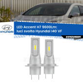 0 Luci svolta LED H7 9600Lm per Hyundai I40 VF 2012 in poi H7: Kit LED Accent 9.600LM