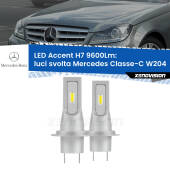 0 Luci svolta LED H7 9600Lm per Mercedes Classe-C W204 2011 - 2014 H7: Kit LED Accent 9.600LM
