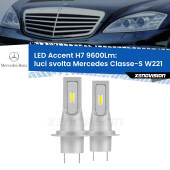 0 Luci svolta LED H7 9600Lm per Mercedes Classe-S W221 2005 - 2013 H7: Kit LED Accent 9.600LM