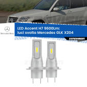 0 Luci svolta LED H7 9600Lm per Mercedes GLK X204 2008 - 2015 H7: Kit LED Accent 9.600LM