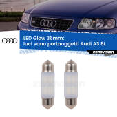 0 Luci Vano Portaoggetti LED Audi A3 8L 1996 - 2003: C5W Glow a Luce Calda (Coppia) C5W: LED Glow Bianco Caldo 36mm (Coppia)