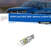 0 Torpedo W5W: LED per Luci Vano Portaoggetti Q7 (4L) 2006 -2015 W5W Led CREE 50W - Top Quality - 600Lm - Bianco Lunare 6000k
