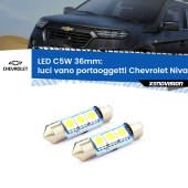 0 Luci Vano Portaoggetti LED c5w 36mm Chevrolet Niva 2123 2002 - 2009 (Coppia) C5W C10W Led Canbus 36mm a 3 Ultra Led Xenovision - Bianco Lunare 6000k (Coppia)