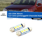 0 Luci Vano Portaoggetti LED c5w 36mm Chevrolet Nubira  2005 - 2011 (Coppia) C5W C10W Led Canbus 36mm a 3 Ultra Led Xenovision - Bianco Lunare 6000k (Coppia)