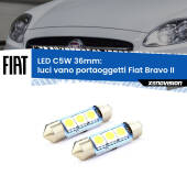 0 Luci Vano Portaoggetti LED c5w 36mm Fiat Bravo II 2006 - 2014 (Coppia) C5W C10W Led Canbus 36mm a 3 Ultra Led Xenovision - Bianco Lunare 6000k (Coppia)
