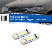 0 Luci Vano Portaoggetti LED c5w 36mm Fiat Siena  1996 - 2012 (Coppia) C5W C10W Led Canbus 36mm a 3 Ultra Led Xenovision - Bianco Lunare 6000k (Coppia)