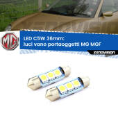 0 Luci Vano Portaoggetti LED c5w 36mm MG MGF 1995 - 2002 (Coppia) C5W C10W Led Canbus 36mm a 3 Ultra Led Xenovision - Bianco Lunare 6000k (Coppia)