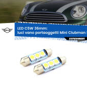0 Luci Vano Portaoggetti LED c5w 36mm Mini Clubman R55 2007 - 2015 (Coppia) C5W C10W Led Canbus 36mm a 3 Ultra Led Xenovision - Bianco Lunare 6000k (Coppia)
