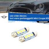 0 Luci Vano Portaoggetti LED c5w 36mm Mini Coupe R58 2011 - 2015 (Coppia) C5W C10W Led Canbus 36mm a 3 Ultra Led Xenovision - Bianco Lunare 6000k (Coppia)