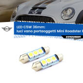 0 Luci Vano Portaoggetti LED c5w 36mm Mini Roadster R59 2012 - 2015 (Coppia) C5W C10W Led Canbus 36mm a 3 Ultra Led Xenovision - Bianco Lunare 6000k (Coppia)