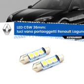 0 Luci Vano Portaoggetti LED c5w 36mm Renault Laguna III X91 2007 - 2015 (Coppia) C5W C10W Led Canbus 36mm a 3 Ultra Led Xenovision - Bianco Lunare 6000k (Coppia)