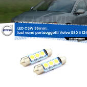 0 Luci Vano Portaoggetti LED c5w 36mm Volvo S80 II 124 2006 - 2016 (Coppia) C5W C10W Led Canbus 36mm a 3 Ultra Led Xenovision - Bianco Lunare 6000k (Coppia)