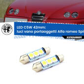0 Luci Vano Portaoggetti LED c5w 41mm Alfa romeo Spider 916 1995 - 2005 (Coppia) C5W C10W Led Canbus 41mm a 3 Ultra Led Xenovision - Bianco Lunare 6000k (Coppia)