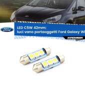0 Luci Vano Portaoggetti LED c5w 41mm Ford Galaxy WM, WA6 2006 - 2015 (Coppia) C5W C10W Led Canbus 41mm a 3 Ultra Led Xenovision - Bianco Lunare 6000k (Coppia)