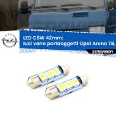 0 Luci Vano Portaoggetti LED c5w 41mm Opel Arena TB, TF 1998 - 2001 (Coppia) C5W C10W Led Canbus 41mm a 3 Ultra Led Xenovision - Bianco Lunare 6000k (Coppia)