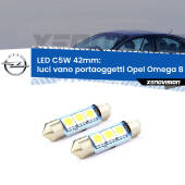 0 Luci Vano Portaoggetti LED c5w 41mm Opel Omega B V94 1994 - 2003 (Coppia) C5W C10W Led Canbus 41mm a 3 Ultra Led Xenovision - Bianco Lunare 6000k (Coppia)