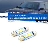 0 Luci Vano Portaoggetti LED c5w 41mm Saab 9-3 Mk1 1998 - 2002 (Coppia) C5W C10W Led Canbus 41mm a 3 Ultra Led Xenovision - Bianco Lunare 6000k (Coppia)