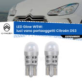 0 Luci Vano Portaoggetti LED Citroën DS3  2009 - 2015: W5W Glow a Luce Calda W5W: LED Glow Bianco Caldo (Coppia)