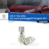 0 Luci Vano Portaoggetti LED per Peugeot 407 2004 - 2011: W5W X-Tee W5W (T10) LED X-Tee (Coppia)