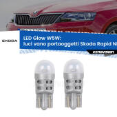 0 Luci Vano Portaoggetti LED Skoda Rapid NH3 2012 - 2021: W5W Glow a Luce Calda W5W: LED Glow Bianco Caldo (Coppia)