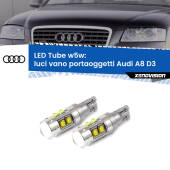 0 Luci Vano Portaoggetti LED W5W Audi A8 D3 2002 - 2009 W5W Tube W5W: Lampadine LED Tube 6000k (Coppia)