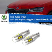 0 Luci Vano Portaoggetti LED W5W Skoda Fabia III NJ 2014 in poi W5W Tube W5W: Lampadine LED Tube 6000k (Coppia)