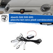 0 Placche LED vano piedi cambiacolore bluetooth per Abarth 500 595 695 2008 - 2022 Kit 4 Placche LED Cambiacolore RGB Bluetooth Vano piedi e Abitacolo