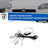 0 Placche LED vano piedi cambiacolore bluetooth per Abarth Grande punto 2007 - 2010 Kit 4 Placche LED Cambiacolore RGB Bluetooth Vano piedi e Abitacolo
