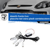0 Placche LED vano piedi cambiacolore bluetooth per Abarth Punto Evo 2010 - 2014 Kit 4 Placche LED Cambiacolore RGB Bluetooth Vano piedi e Abitacolo