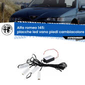 0 Placche LED vano piedi cambiacolore bluetooth per Alfa romeo 145  1994 - 2001 Kit 4 Placche LED Cambiacolore RGB Bluetooth Vano piedi e Abitacolo
