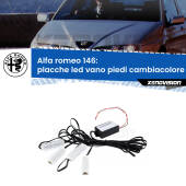 0 Placche LED vano piedi cambiacolore bluetooth per Alfa romeo 146 1994 - 2001 Kit 4 Placche LED Cambiacolore RGB Bluetooth Vano piedi e Abitacolo