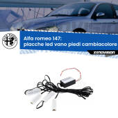 0 Placche LED vano piedi cambiacolore bluetooth per Alfa romeo 147 2000 - 2010 Kit 4 Placche LED Cambiacolore RGB Bluetooth Vano piedi e Abitacolo