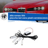 0 Placche LED vano piedi cambiacolore bluetooth per Alfa romeo 159  2005 - 2012 Kit 4 Placche LED Cambiacolore RGB Bluetooth Vano piedi e Abitacolo