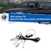 0 Placche LED vano piedi cambiacolore bluetooth per Alfa romeo 75  1985 - 1992 Kit 4 Placche LED Cambiacolore RGB Bluetooth Vano piedi e Abitacolo
