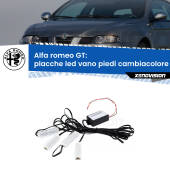 0 Placche LED vano piedi cambiacolore bluetooth per Alfa romeo GT  2003 - 2010 Kit 4 Placche LED Cambiacolore RGB Bluetooth Vano piedi e Abitacolo