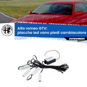 0 Placche LED vano piedi cambiacolore bluetooth per Alfa romeo GTV 1995 - 2005 Kit 4 Placche LED Cambiacolore RGB Bluetooth Vano piedi e Abitacolo