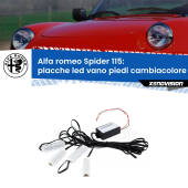 0 Placche LED vano piedi cambiacolore bluetooth per Alfa romeo Spider 115 1971 - 1993 Kit 4 Placche LED Cambiacolore RGB Bluetooth Vano piedi e Abitacolo