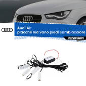 0 Placche LED vano piedi cambiacolore bluetooth per Audi A1  2010 - 2018 Kit 4 Placche LED Cambiacolore RGB Bluetooth Vano piedi e Abitacolo