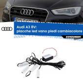 0 Placche LED vano piedi cambiacolore bluetooth per Audi A3 8V 2013 - 2020 Kit 4 Placche LED Cambiacolore RGB Bluetooth Vano piedi e Abitacolo