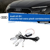 0 Placche LED vano piedi cambiacolore bluetooth per Audi A3 8Y 2020 in poi Kit 4 Placche LED Cambiacolore RGB Bluetooth Vano piedi e Abitacolo
